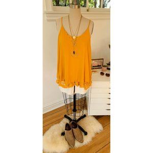 Mustard yellow layered tank